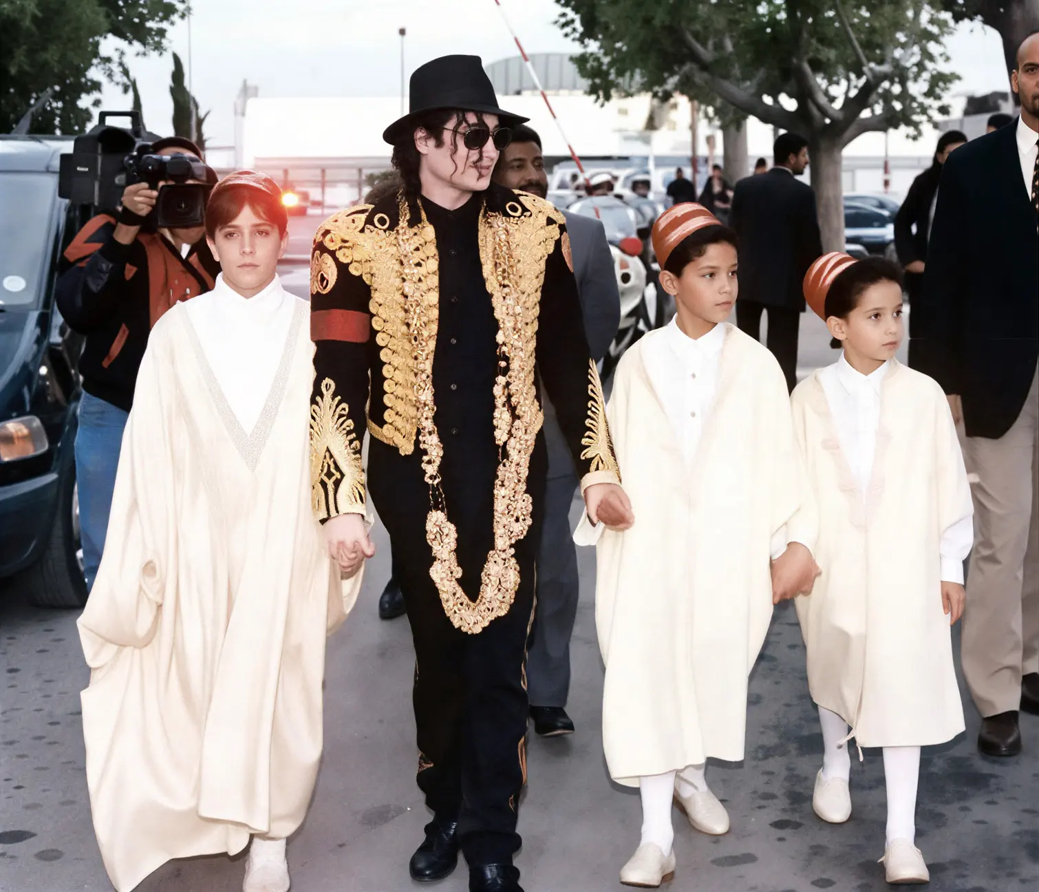 Michael Jackson with some young Tunisian friends