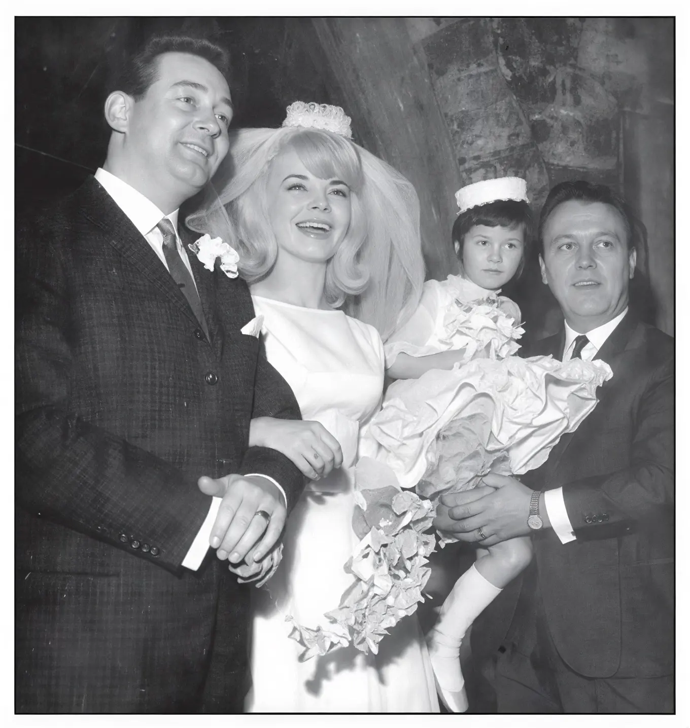 Johnnie Spence and Marion Horton’s wedding. Singer Matt Munro (at right) was best man